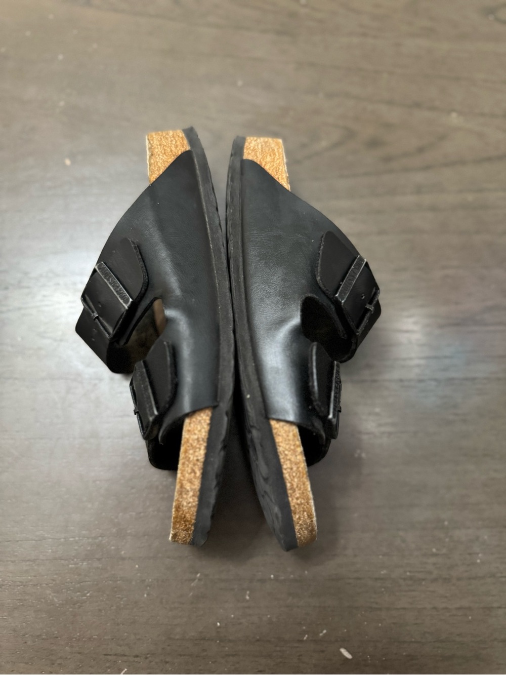 Birkenstock Black Double-Buckle Cork Footbed Sandals size  w8 - Picture 13 of 15